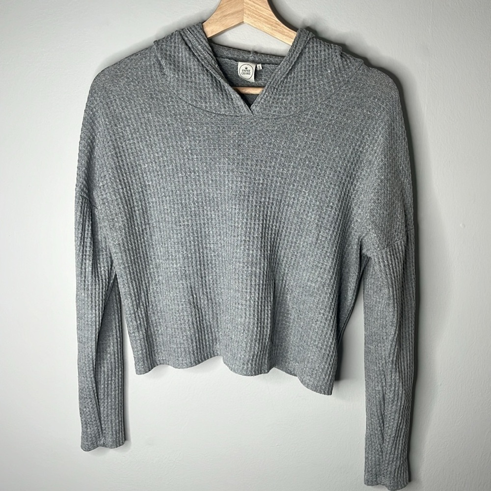 Women’s Size Large Paper Crane Hooded Waffle Longsleeve